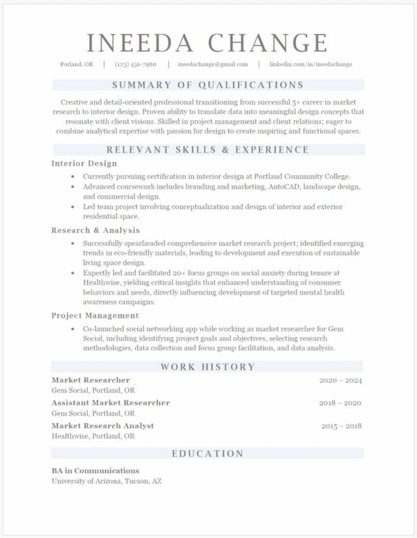 Top Functional Resume Example For Students | The Career Counter