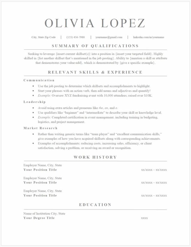 Top Functional Resume Example For Students | The Career Counter